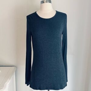 Halogen Modal Thin Knit Long Sleeve Tee, Charcoal Gray, Medium